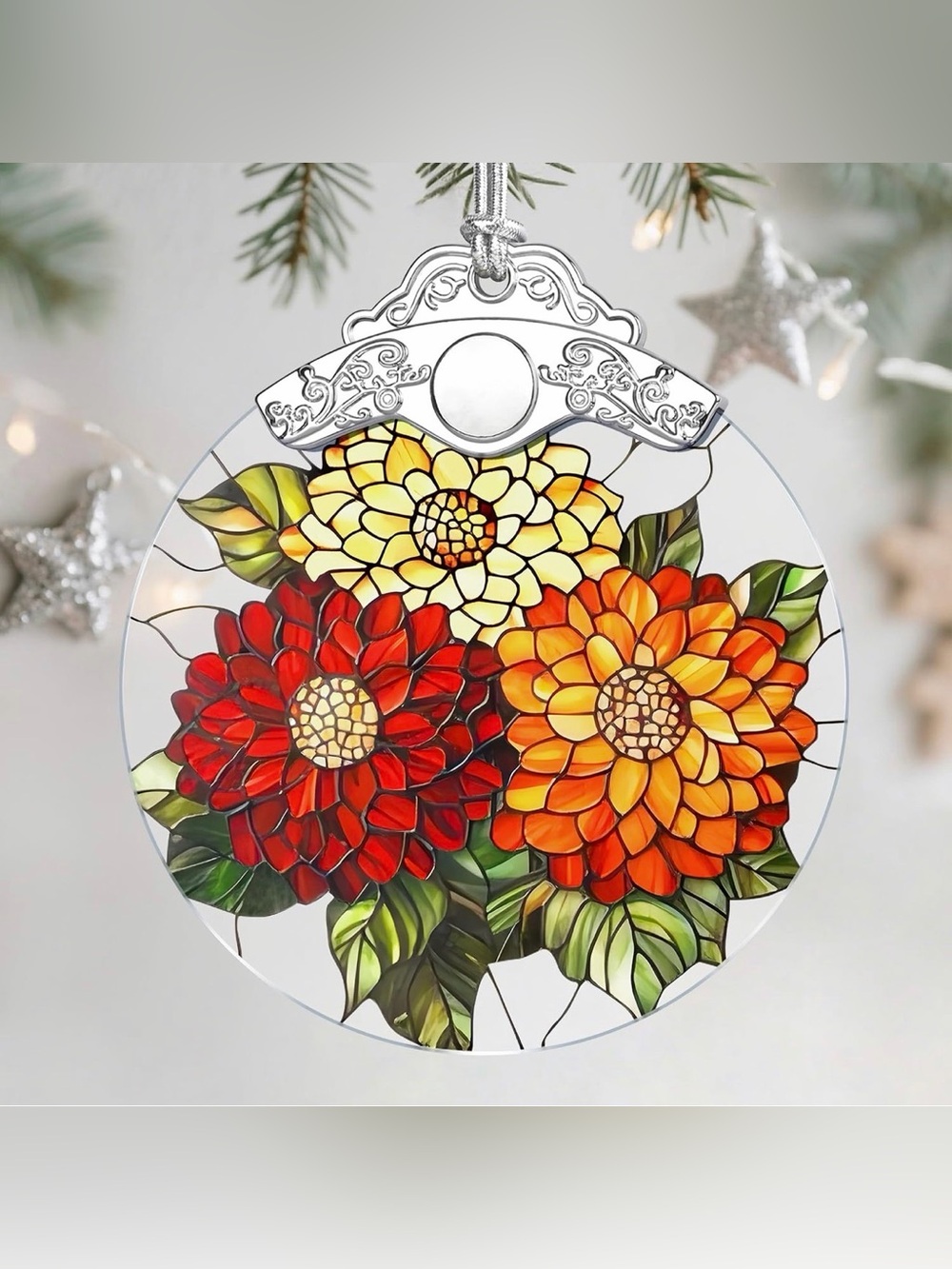 ✴️New✴️November Birth Flower Stained Glass Floral Suncatcher (2/$15)